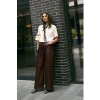 Nastygal Burgundy Straight Leg Trousers Womens Day To Night Trousers