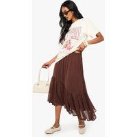 Womens Chiffon Tiered Maxi Skirt