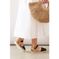 Womens Good For the Sole Aria Faux Suede Peeptoe Espadrille Flat Sandals