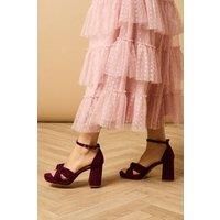 Oasis Burgundy Heeled Sandals Womens Occasion Heels