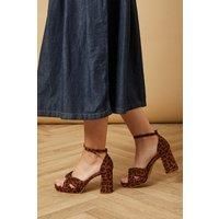 Oasis Leopard Heeled Sandals Womens Occasion Heels