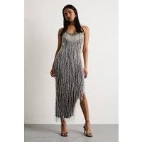 Warehouse Gun Metal Midi Dress Womens Occasion Dresses