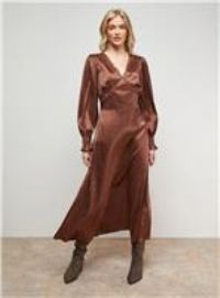 Oasis Chocolate Midi Dress Womens Daywear Dresses