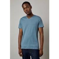 Mens Airforce Blue Plain V Neck T-Shirt - S