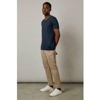 Mens Navy Plain V Neck T-Shirt - Xl