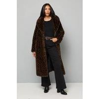 Wallis Women's Petite Leopard Faux Fur Coat | Size: 12