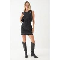 Misspap Washed Black Mini Dress Womens Party Dresses