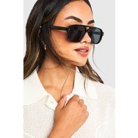 Womens Black Aviator Sunglasses