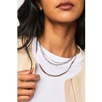Womens Silver Layered Necklaces