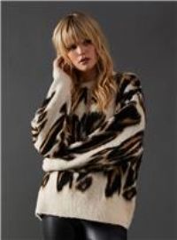 WAREHOUSE Brushed Animal Oversized Jumper S