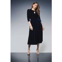 Wallis Navy Fit & Flare Dress Womens Party Dresses