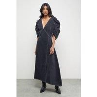Warehouse Washed Black Denim Dress Womens Casual Dresses