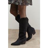 Oasis Black Western Boots Womens Casual Boots