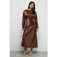 Warehouse Chocolate Midaxi Dress Womens Party Dresses