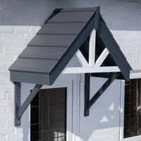 Door Canopy, Polymer Blend Slate Effect Roof, Grey and White UK Supplier