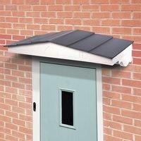 Greenhurst Apex Door Canopy Engineering Polymers, White and Grey W108 x D45 x H27cm