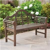 Lutyens Garden Bench Solid FSC Acacia Hardwood Dark Wooden Furniture