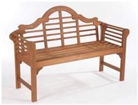 Lutyens Style 1.29m Traditional Hardwood Garden Bench - Natural.