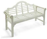 Lutyens Garden Bench Solid Acacia Hardwood Forest White Oiled Wooden Furniture