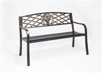Greenhurst Bronze Coalbrookdale Garden Bench with Cast Iron Rose Insert