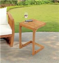 Greenhurst Wooden Garden Sofa Side Table Natural Acacia Hardwood Square Top 40 x 40 x 62cm
