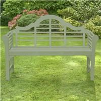 Greenhurst Wooden Lutyens Garden Bench, Acacia hardwood with PU Paint W129 x D50 x H90cm (Sage Green)