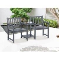 Greenhurst Pu Painted Danesford Duo Bench - Slate Grey