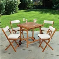 Greenhurst Seaford Portable Stowaway Dining Set, Brown
