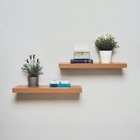 Greenhurst Floating Shelves Light Oak Finish Supplied as a pack of 2, invisible mounting, fixings included 2 W60cm or W40cm (40cm)