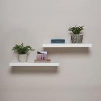 Greenhurst Floating Shelves White Finish Supplied as a pack of 2, invisible mounting, fixings included 2 Sizes - W60cm or W40cm (60cm)