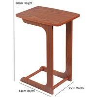 Greenhurst C Shaped Sofa Side Table, Compact Size Veneer Finish W30 x D44 x H60cm (Oak)