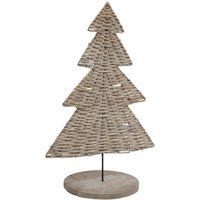 Sostter Handwoven Wicker Christmas Tree Ornament in Warm Brown