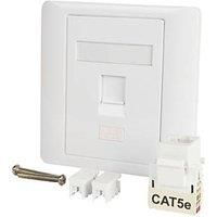 Labgear 1-Gang RJ45 Ethernet Socket White with White Inserts (583KM)