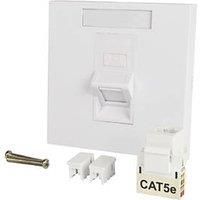 Labgear 1-Gang RJ45 Ethernet Socket White with White Inserts (464KM)