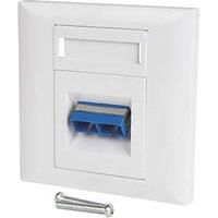 Labgear 1-Gang Double Fibre Socket White with White Inserts (793KM)