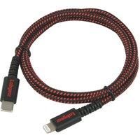 Labgear USB C to Lightning 1m Rugged Fast Charging Cable Kevlar Fibre 3A 60W Power USB 2.0 Data Transfer Heavy-Duty Nylon Braided Black