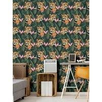 Arthouse Jungle Leopard Wallpaper - Dark Green