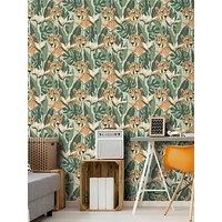 Arthouse Jungle Leopard Wallpaper - Light Green