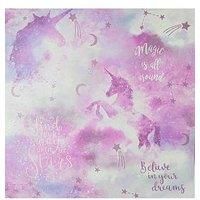 Glitter Unicorn Wallpaper Blush Pink Stars Shimmer Typography Vinyl Arthouse