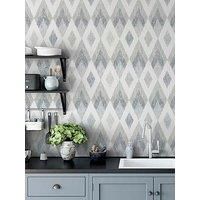 Arthouse Scandi Diamond Silver Wallpaper