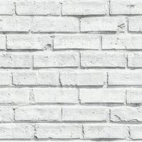 Arthouse VIP White Brick Wallpaper 623004 Retro Realistic Whitewash Feature Wall