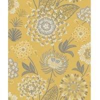 Arthouse 676206 Vintage Bloom Wall Paper/Coverings, Yellow, One Size