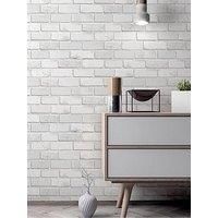 Arthouse 902009 White Diamond Wallpaper 902009-Vinyl Glitter Faux Brick Wall