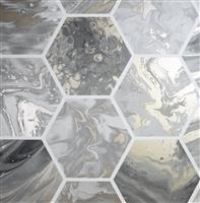 Arthouse Marbled Hexagon Charcoal / Rose Gold Wallpaper