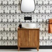 Cheeky Zebra Mono Wallpaper Black and white