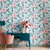 Paradise Luxe Light Blue Wallpaper Light Blue
