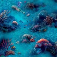 Arthouse Under The Sea Blue Wallpaper Fish Coral Realistic Modern Feature Wall