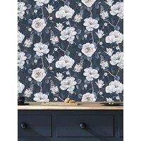 Arthouse Ashley Floral Navy Wallpaper