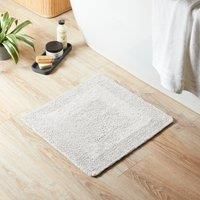 Super Soft Reversible White Square Bath Mat White