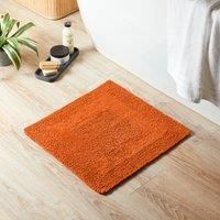 Super Soft Reversible Burnt Orange Square Bath Mat Burnt Orange